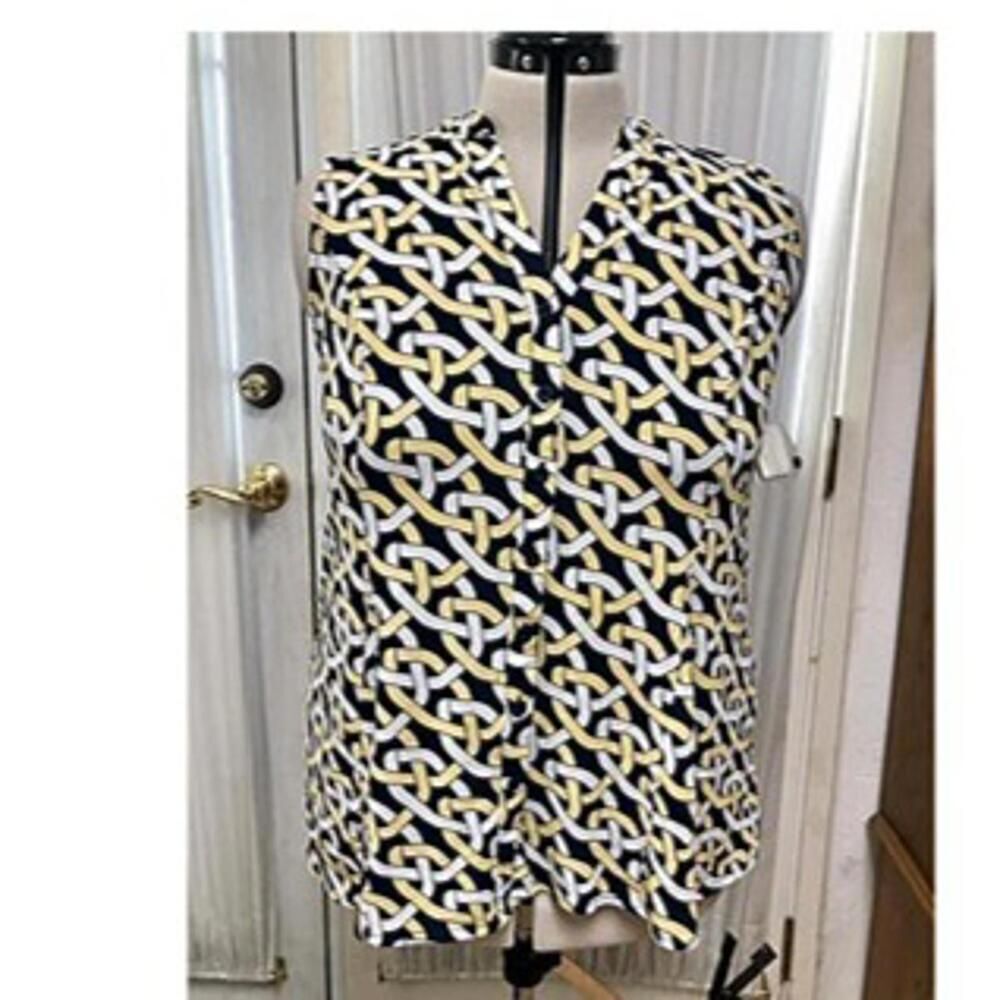 NWT Charter club yellow and black sleeveless top. Size 1x. New with tags